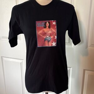 Wonder Woman Black Graphic Tee with Retro Design